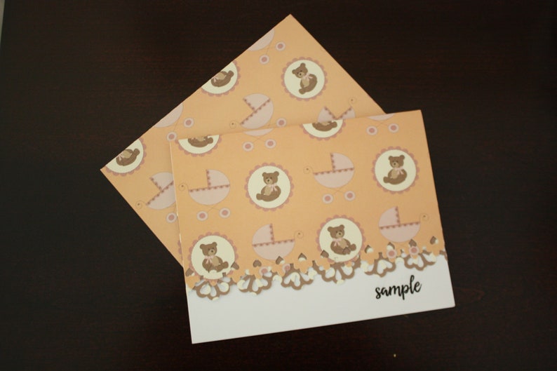 Teddy Bears and Strollers Handmade Note Cards