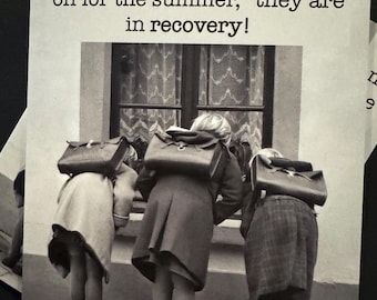 AR-111 Retro Teacher Recovery Card: Funny Summer Humor (Fold-over Note Card)