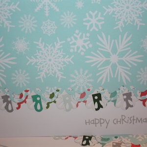 Teal Snowflake Themed Christmas Note Cards image 1