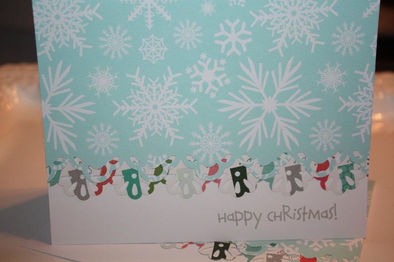 Teal Snowflake Themed Christmas Note Cards image 1