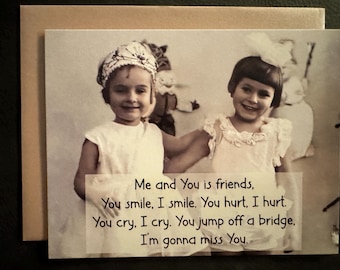 AR-158 You and Me is friends.  (Fold-over Note Card)