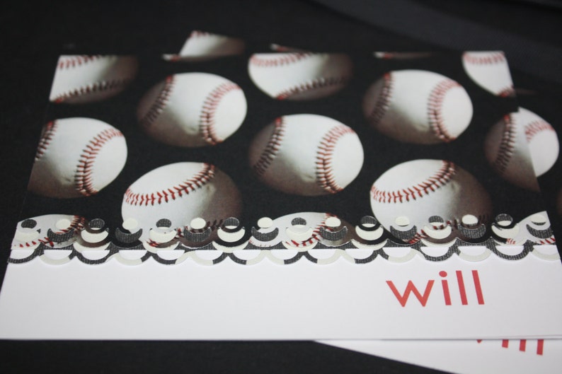 Personalized Baseball themed Note Cards image 4