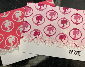 Barbie is Back!  (2 choices)  handcrafted Note Cards