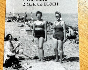 Funny Summer greeting card: Two tips to have a beach body!