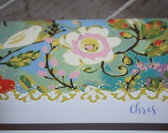 Beautiful bright blue bird themed Handcrafted Note Cards