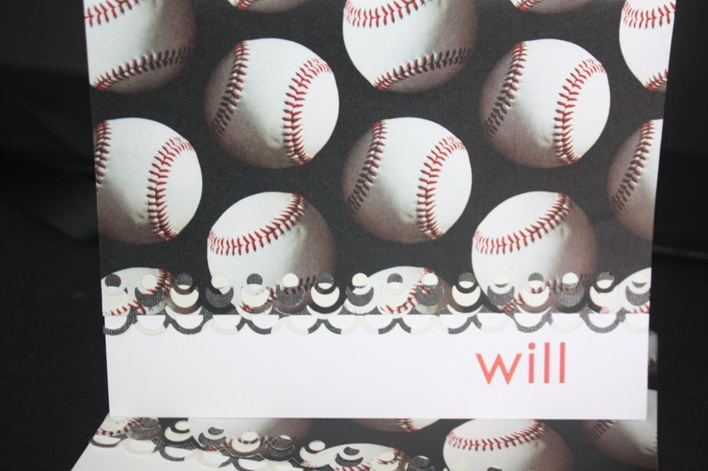 Personalized Baseball themed Note Cards image 2