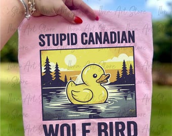 Stupid Canadian Wolf Bird PNG, Funny Loon Humor png , Hockey Romance  Hockey Fan Gift
