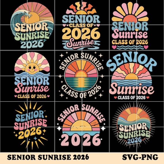Sunrise Senior 2026 PNG SVG ,Senior png , Retro Senior Class of 2026, 2026 Graduation Gift, Senior is 2026, Senior Graduation Gift