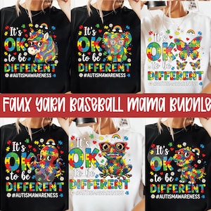 Autism PNG-paket, det är okej att vara annorlunda autismmedvetenhet PNG-paket, söta djur för barn PNG, autismmamma-sublimering (digital nedladdning)