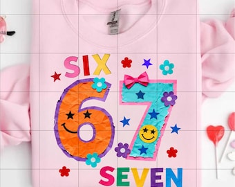 Six Seven Meme PNG: Viral TikTok Quote Design (Digital Download)