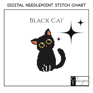 Black Cat Digital Needlepoint Stitch Guide
