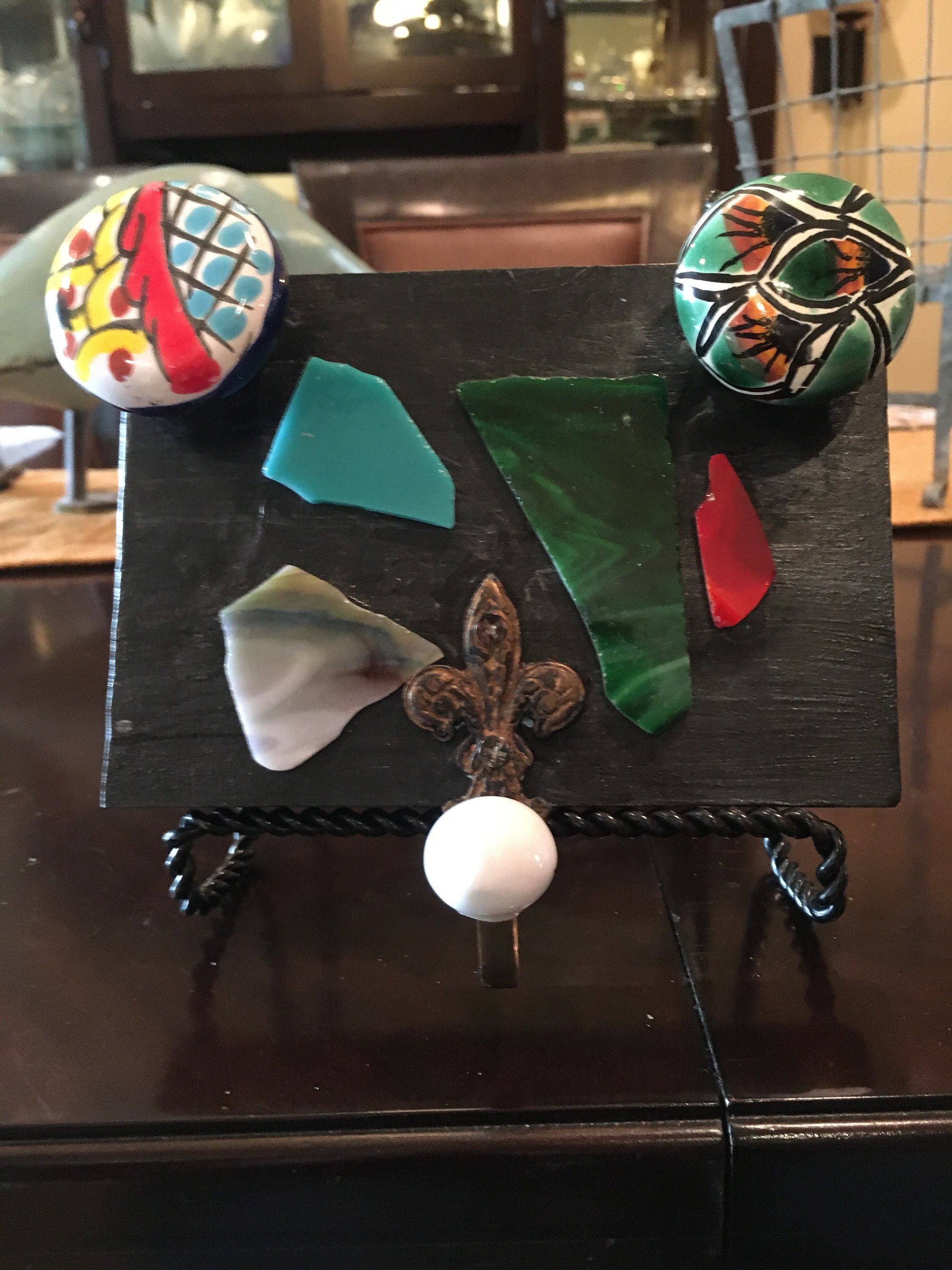 Vintage knobs and stained glass FRONT DOOR ORGANIZER Etsy.de