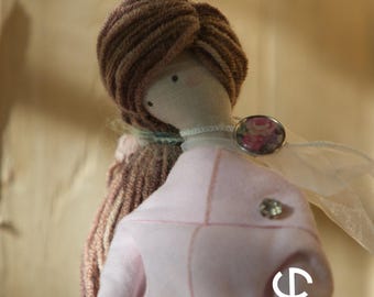 Fabric Art Doll Handmade (55cm) – Tilda Inspired Doll with Music