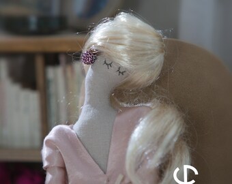 Musical Tilda Inspired Doll (53cm) – Handmade Fabric Art Doll