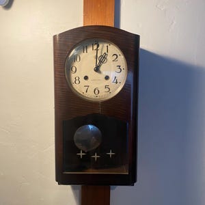 Vintage Aichi Wall Clock – Japanese Pendulum Clock 1950s | Restored Center | Fully Working