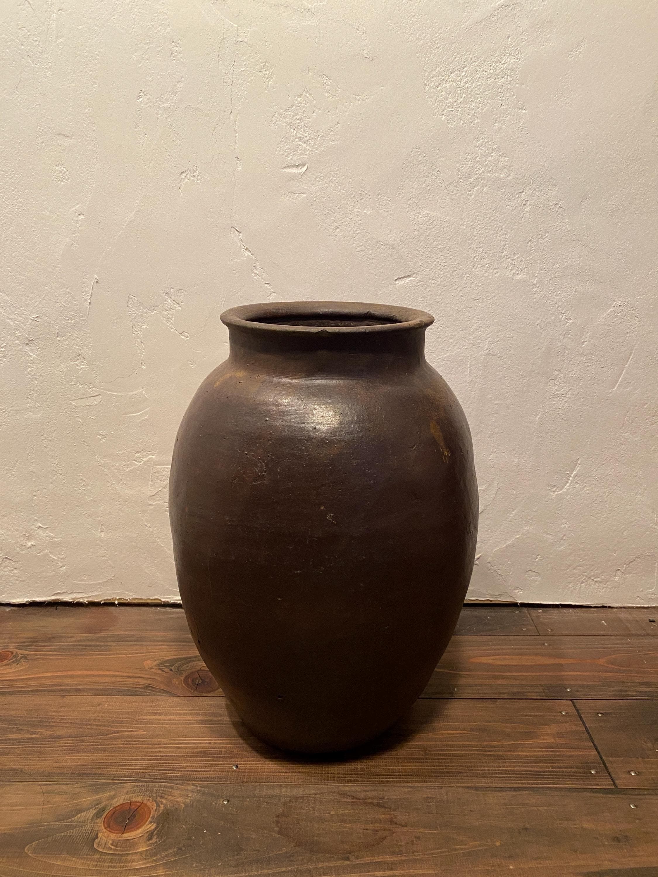 ヴィンテージ 唐津焼 壺 – 1950年代 侘び寂び 陶器 花瓶 35cm (水を