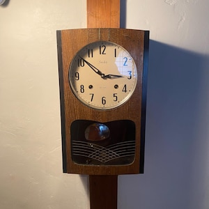 1960s Seiko Wall Clock – 21-Day Japanese Pendulum Clock, Mid-Century Style