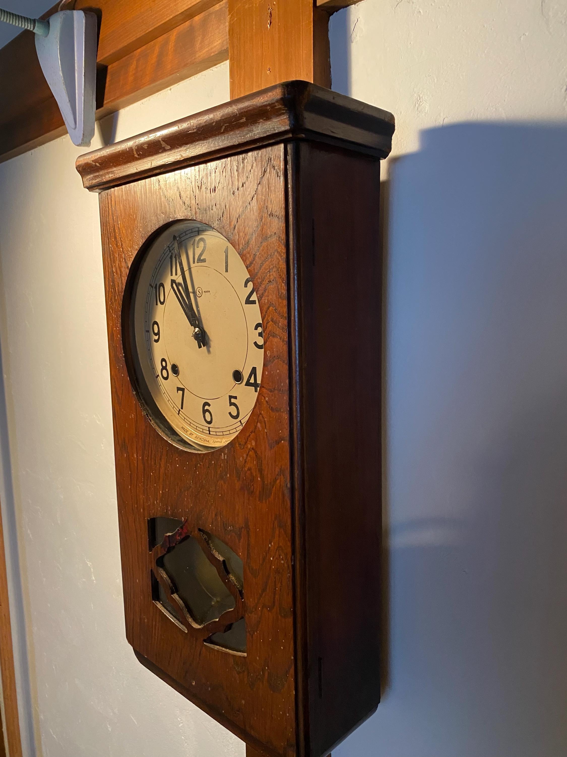 Vintage Seiko Wall Clock – Japanese Pendulum Clock, 1950s, Fully