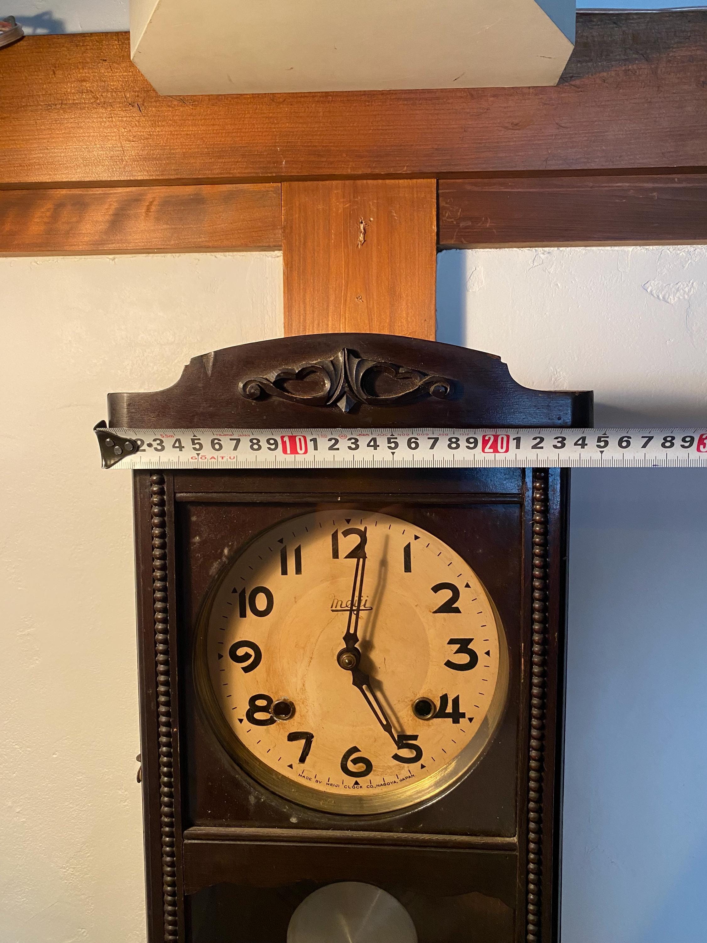 Antique Meiji Wall Clock – Japanese Vintage Pendulum Clock, 1950s
