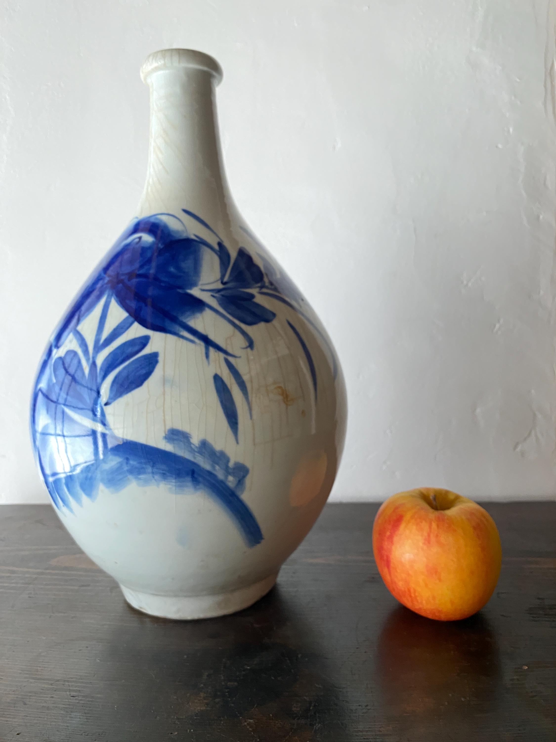 大型アンティーク伊万里花瓶｜藍色の徳利風花瓶｜わびさび陶器 - Etsy