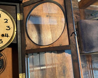 Antique Meiji Wall Clock – Japanese Vintage Pendulum Clock, 1950s