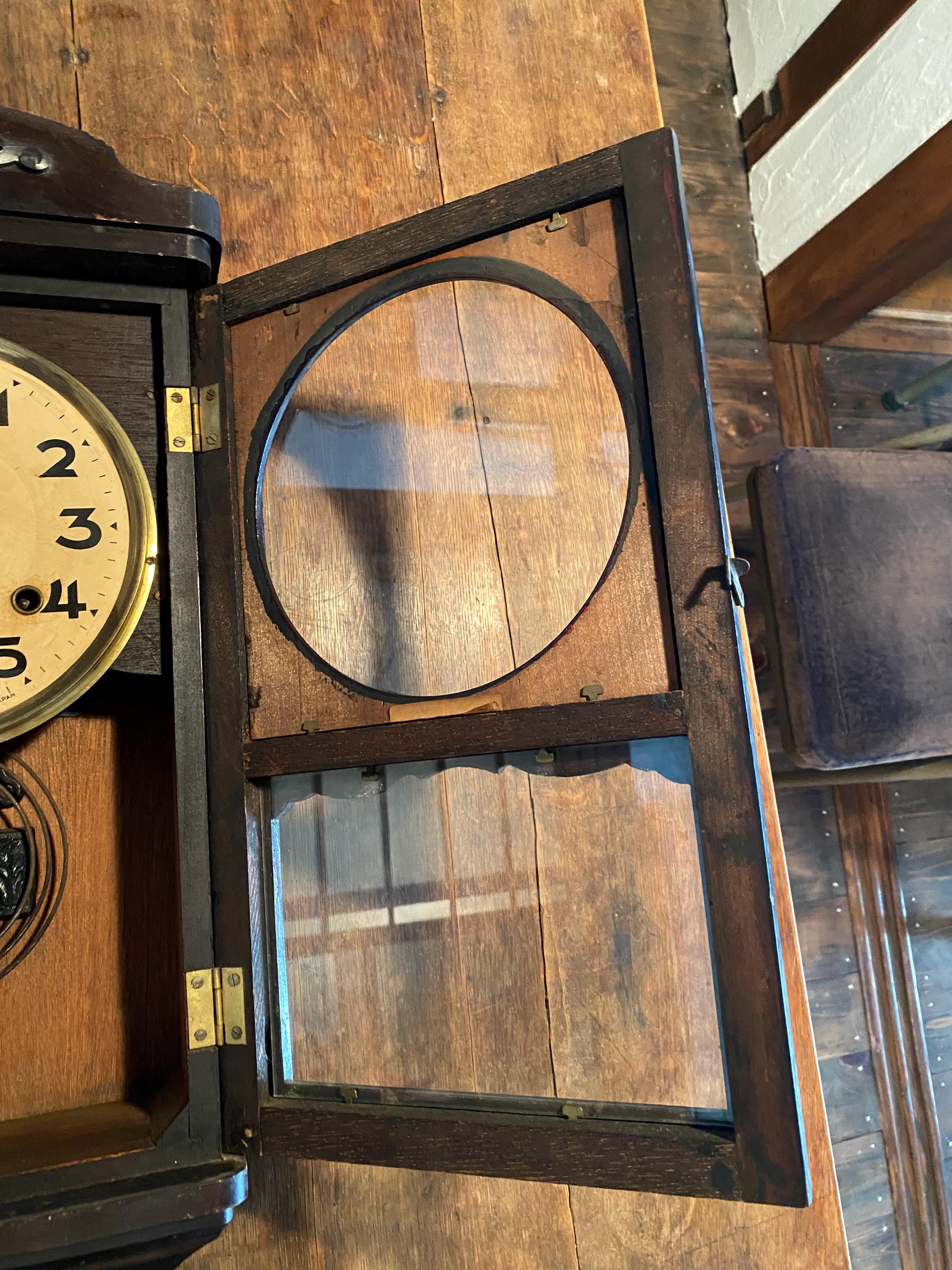 Antique Meiji Wall Clock – Japanese Vintage Pendulum Clock, 1950s