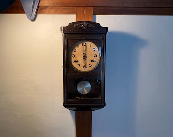 Vintage Seiko Wall Clock – Japanese Pendulum Clock, 1950s