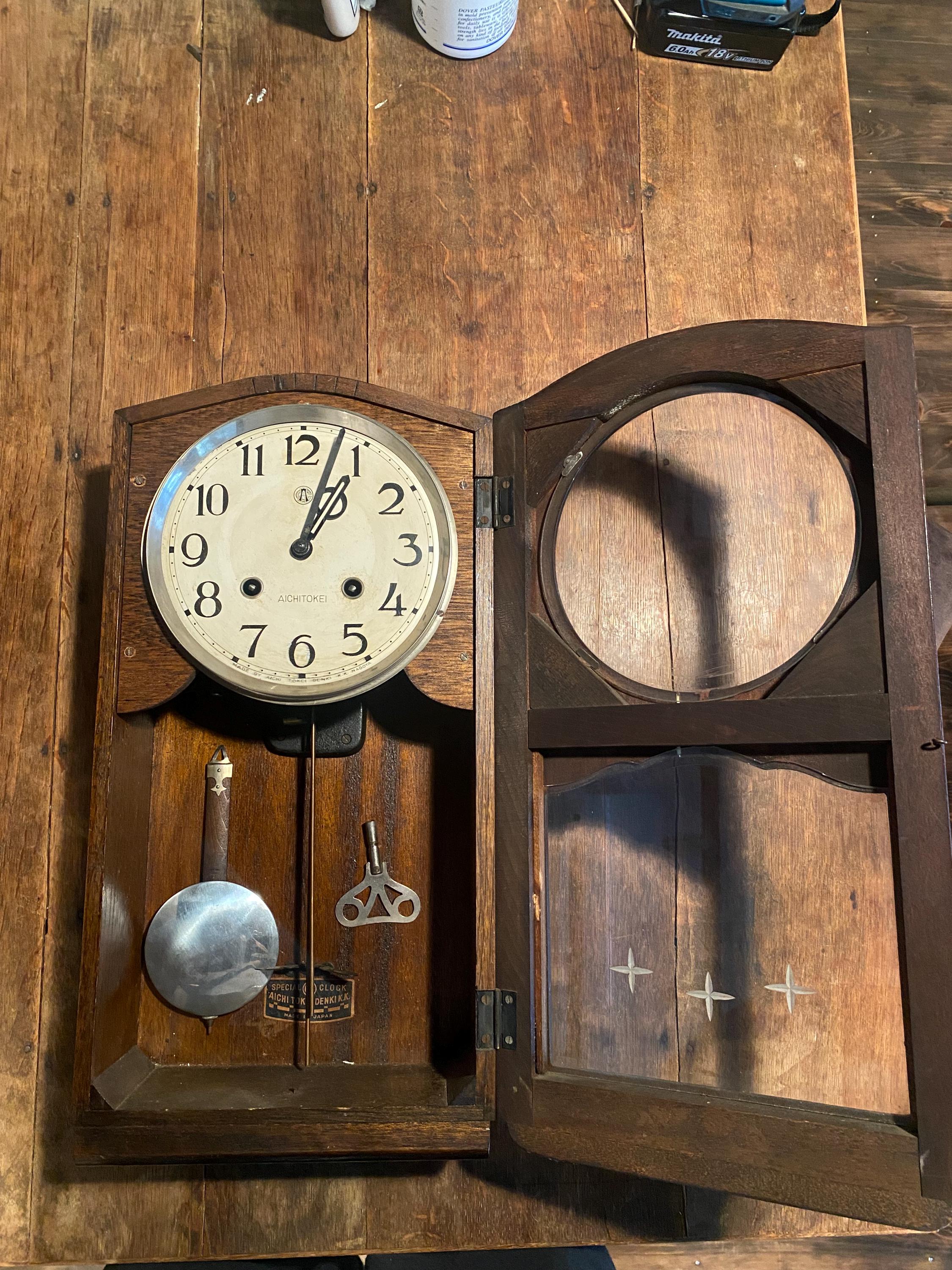 Vintage Aichi Wall Clock – Japanese Pendulum Clock 1950s