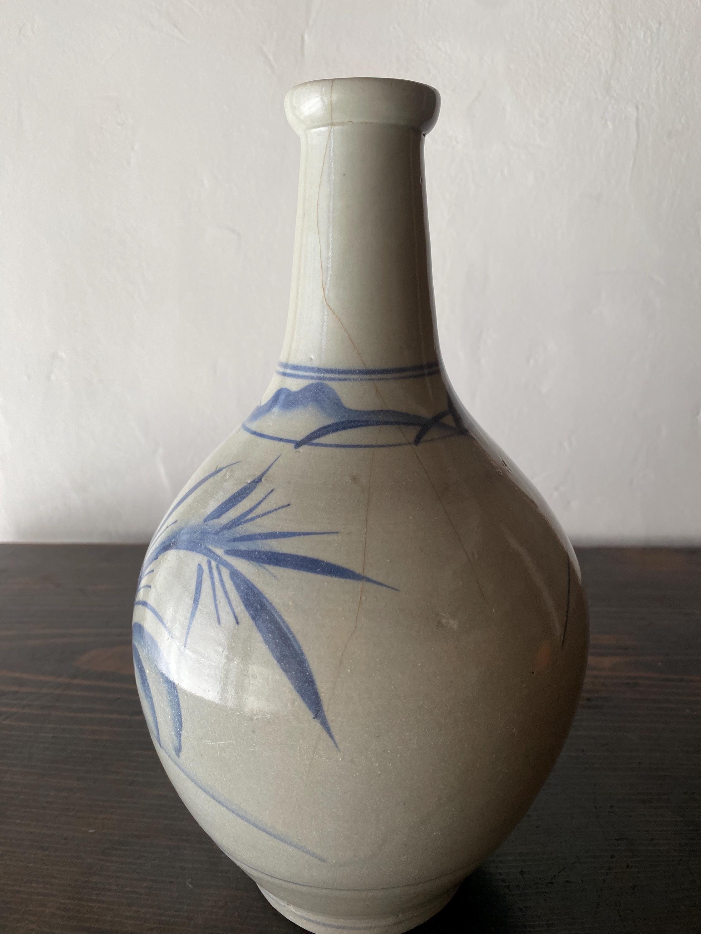 アンティーク伊万里藍花瓶｜徳利風花瓶｜わびさび陶器 - Etsy