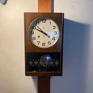 1950s Aichi Wall Clock – Japanese 60-day Pendulum Clock, Star