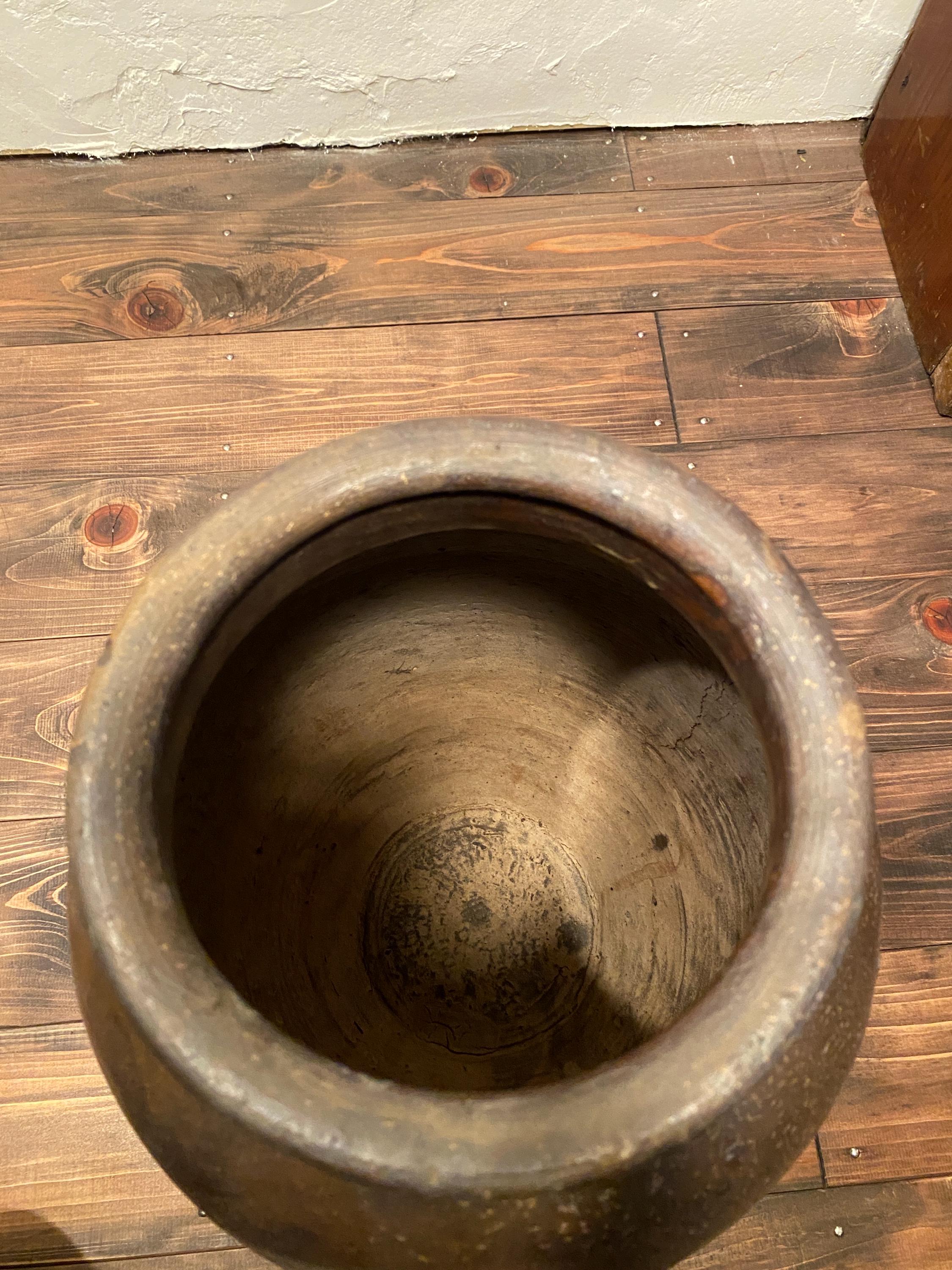 ヴィンテージ 唐津焼 壺 – 1950年代 侘び寂び陶器 花瓶 35 cm