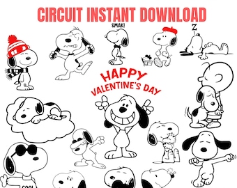 Paquete SVG de perro lindo, clipart de cachorro de dibujos animados, descarga digital para Cricut y sublimación, SVG de cachorro lindo, PNG de perro beagle