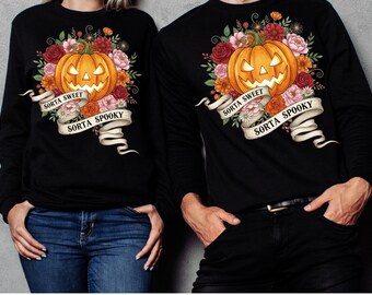 Diseño floral de calabaza de Halloween: gráfico dulce y espeluznante