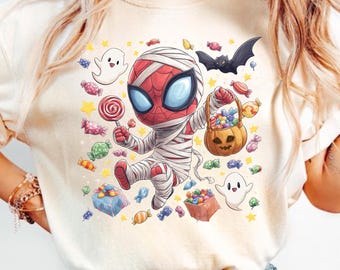 PNG de superhéroe araña de Halloween: Diseño de sublimación para niños (descarga digital)