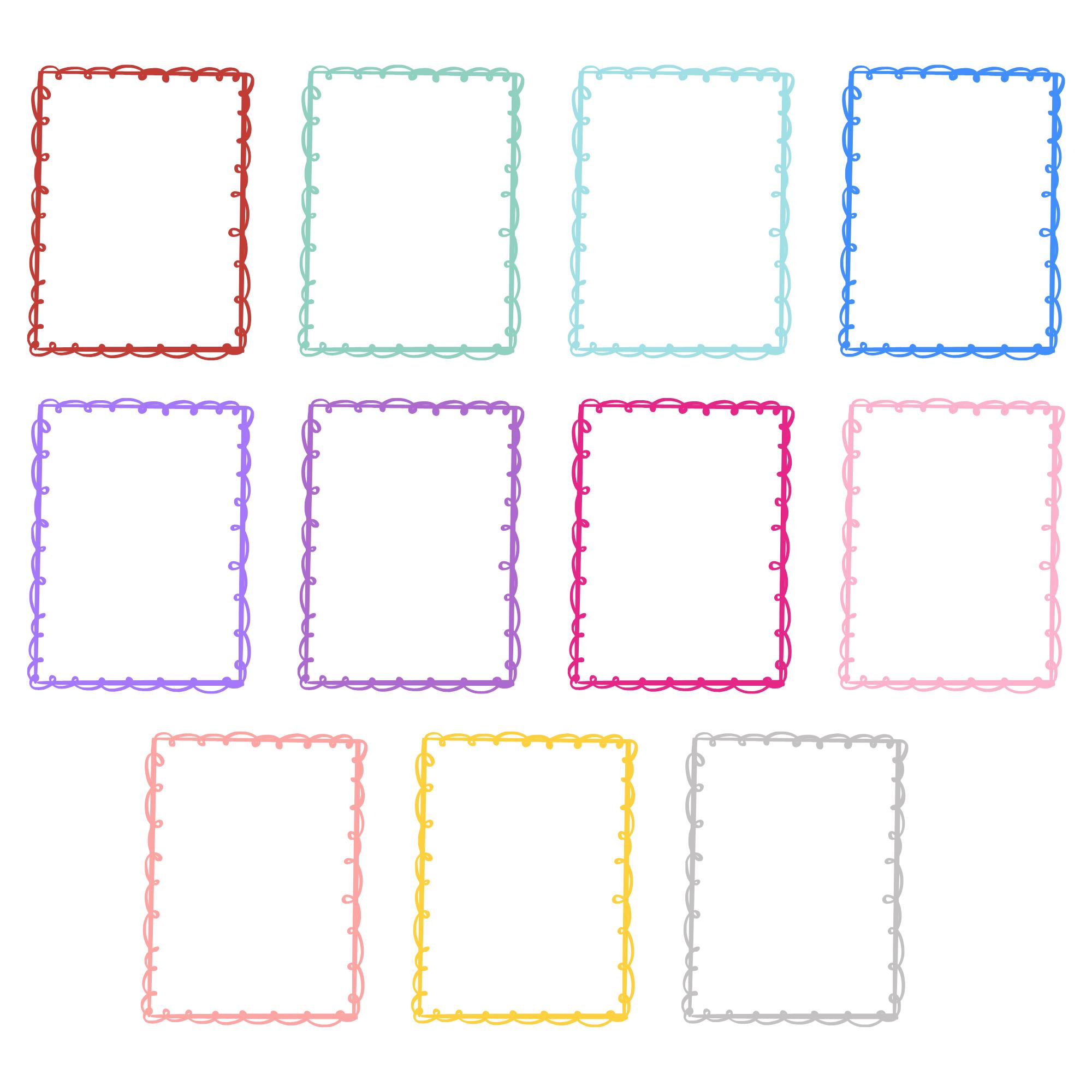100+ PNG Borders Bundle, Cute Border Clipart, Scallop Frame PNG, Bow ...