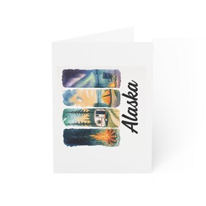 Biglietti d'auguri per avventure in Alaska / Perfetti per gli amanti dei viaggi, cartoline per le vacanze, amanti della natura, celebrazioni, set regalo