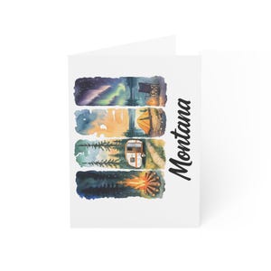 Montana Aquarell Grußkarten | Nature Lover's Cards, handgefertigtes Briefpapier, Abenteuerkarten, Grußkarten, umweltfreundlich