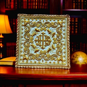 hand-made embroidered pall