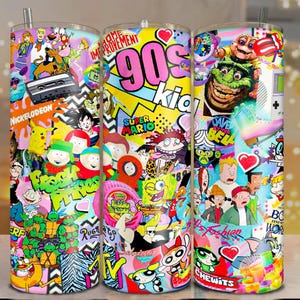 90er Jahre Kids Tumbler Wrap 20oz Png Wrap Digitale Datei Download