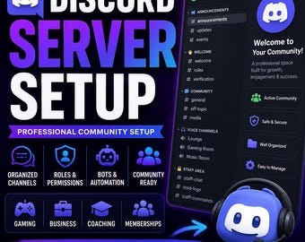 Custom Discord Server Setup: Professional Community, Roles, Bots, Automation