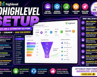 GoHighLevel CRM Setup Service | GHL Automation, Sales Pipeline & Workflow Setup | Custom Done-For-You