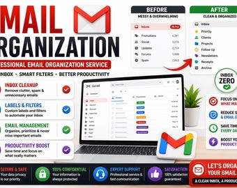 Gmail Organization Service Inbox Cleanup Labels Filters Email Management and Optimization