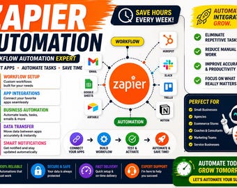 Zapier Automation Service: Workflow Setup, App Integrations, Business Process Optimization