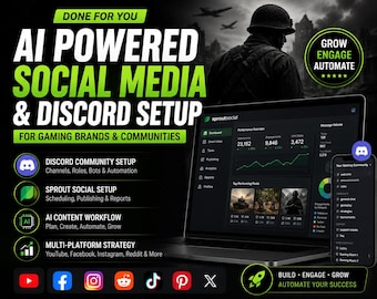 AI Social Media & Discord Setup for Gaming Brands | Sprout Social, YouTube, Facebook, Instagram Strategy