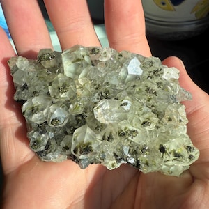Quartz Cluster with Epidote Inclusions