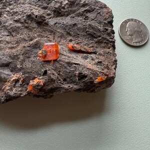 Wulfenite, Red Cloud Mine, Yuma Arizona, USA - Wulfenite Crystals on Matrix Mined in Mid 90’s