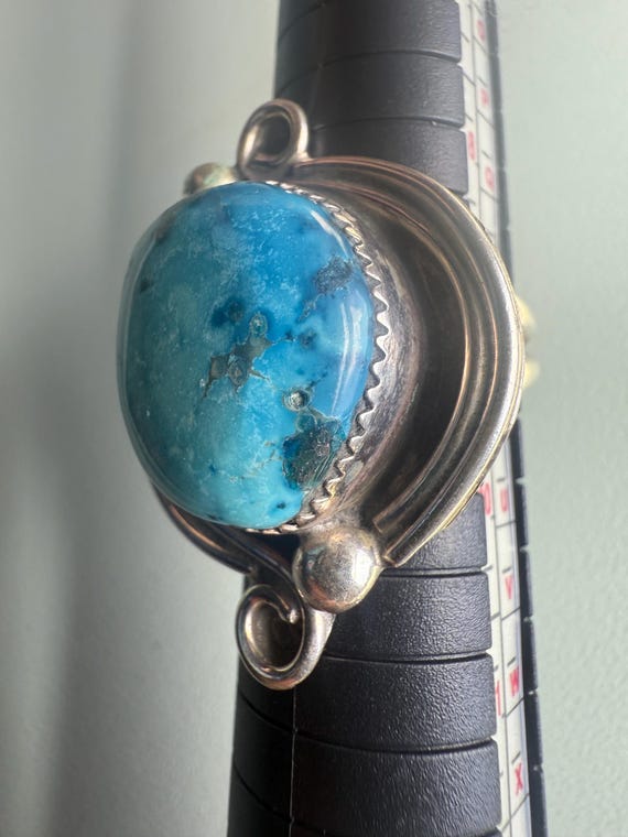 Vintage Navajo Sterling 925 Turquoise Statement R… - image 6