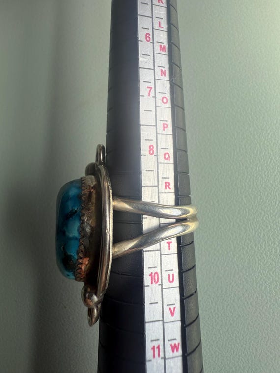 Vintage Navajo Sterling 925 Turquoise Statement R… - image 5