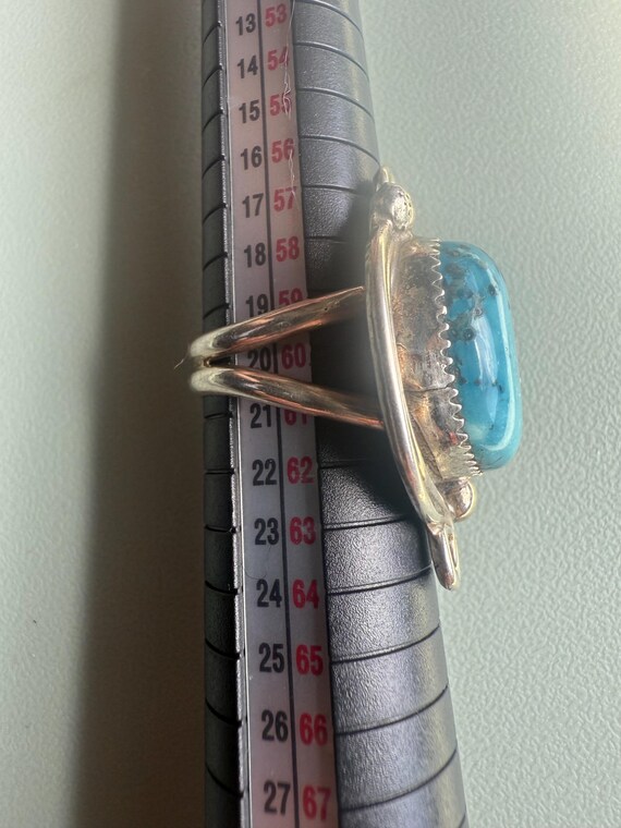 Vintage Navajo Sterling 925 Turquoise Statement R… - image 3