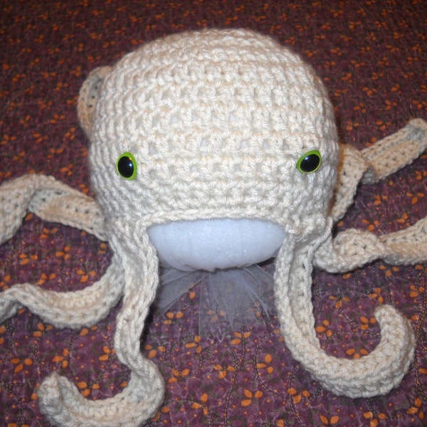 PDF Pattern Crocheted Octopus Hat Infant Baby Toddler Child Photography Prop Costume